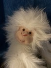 Vintage GANZ White Fluffy Faux Fur Monkey Plush 1997 Long Arms, Tan Face — photo 3