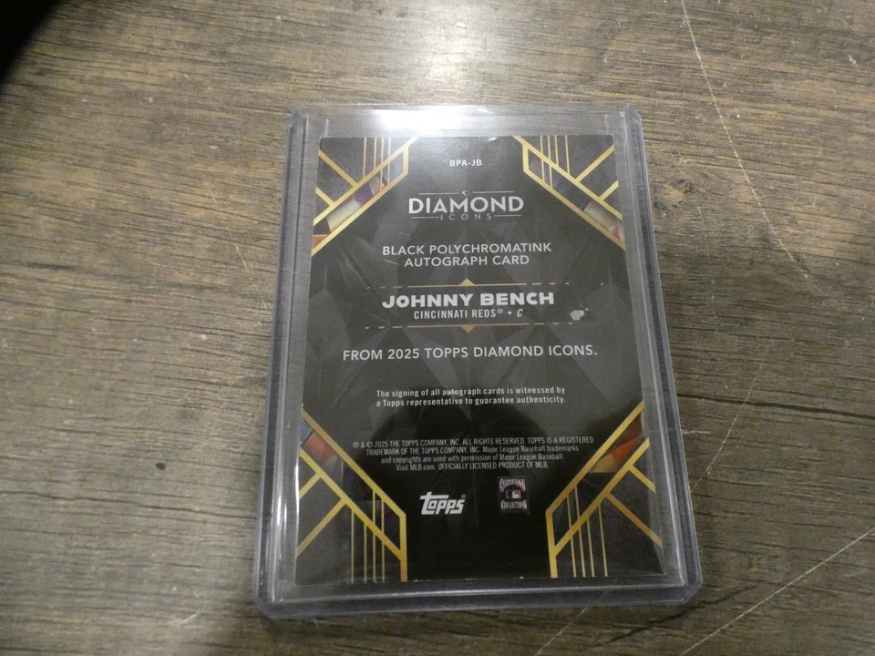Jonny Bench 2025 Topps Diamond Icons autógrafo tinta dorada 15/15 Cincinnati Reds Foto 4 de 4