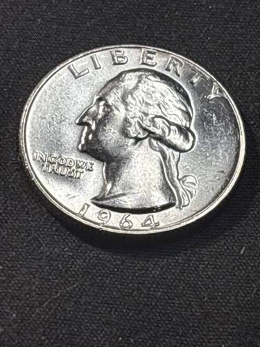 1964 Washington Quarter 90% Silver Brilliant Uncirculated BU
