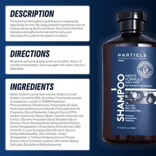 Particle Hair Thickening Shampoo for Men, 13.52 Fl Oz (Pack of 1), Green Tea 