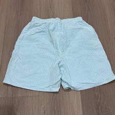 Cascade Blues Women's Vintage Striped 100 Cotton Mom Shorts Blue White Size 14