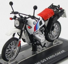 MODELLINO MOTO STATICO BMW R80 G/S PARIS DAKAR 1990 BIANCO MODELLISMO SCALA 1/24
