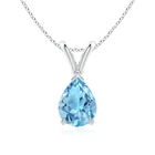 Angara Natural Pear-Shaped 1.55 ct Swiss Blue Topaz Solitaire Pendant in Silver