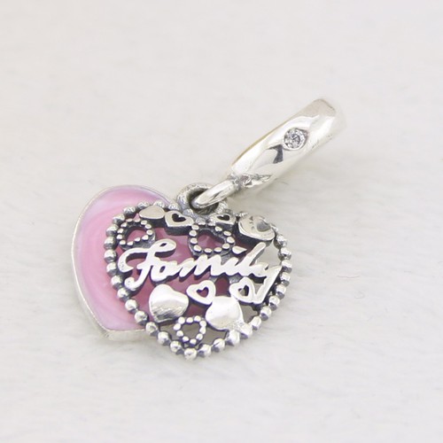 Love Makes Family Double Heart Pink Enamel Pandora Charm Thanksgiving Reunion