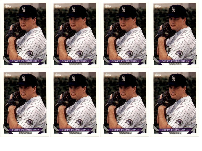 (8) 1993 Topps #489 Scott Fredrickson RC Colorado Rockies Card Lot