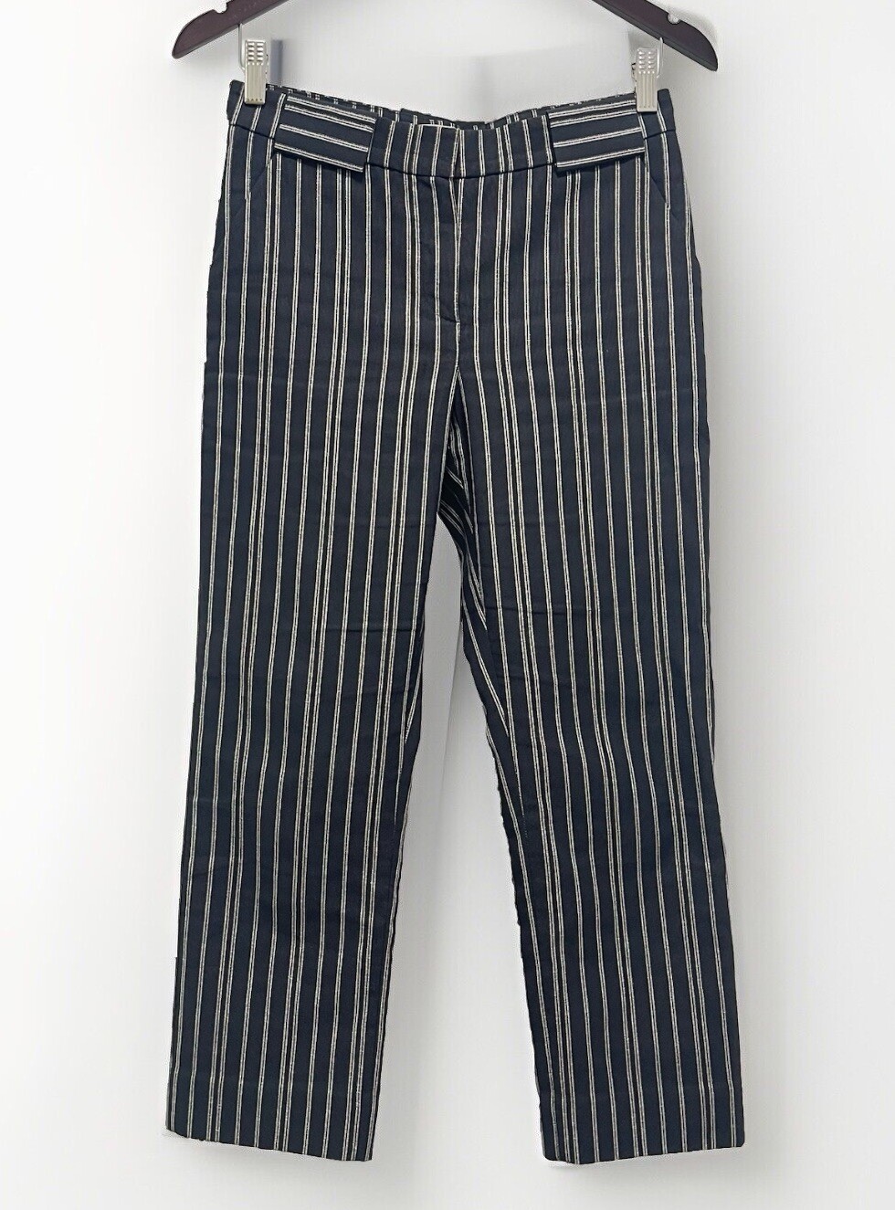 ALTRA & Other Stories Pantalone dritto ritagliato nero bianco a righe taglia 2