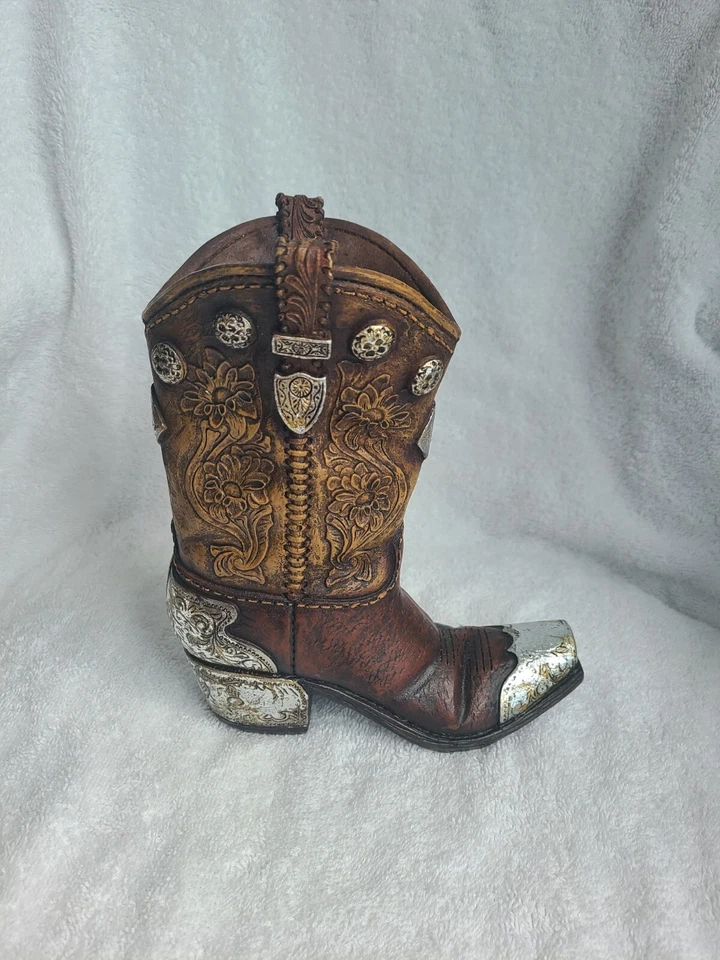 Burton and Burton Boots and Spurs Western Cowboy Boot Jarrón para Western Home Deco Foto 3 de 4
