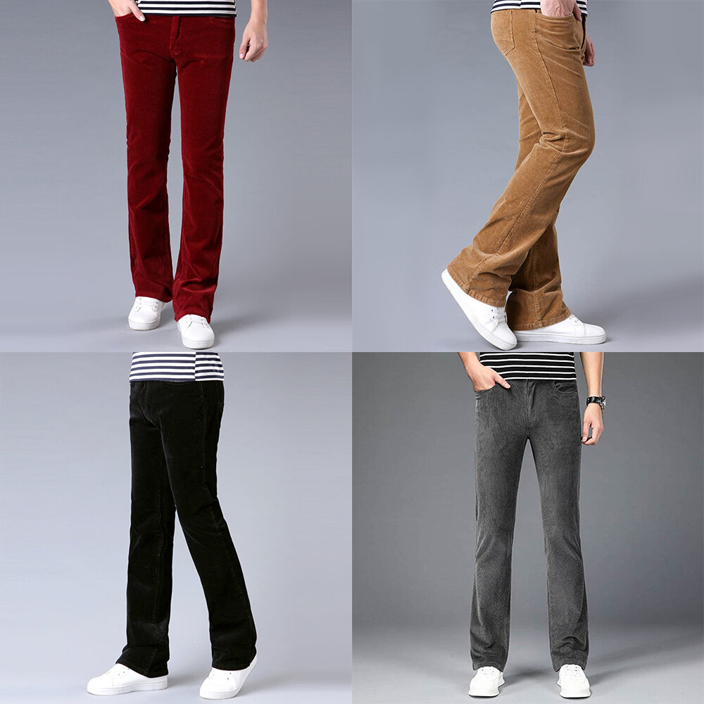 Men 60s 70s Corduroy Bell Bottom Flared Pants Retro Bootcut Men 60s 70s Corduroy Bell Bottom Flared Pants Retro Bootcut