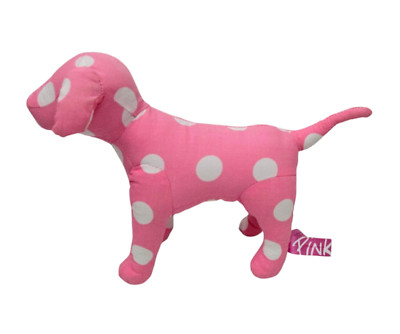 2005 Victoria s Secret rosa Hund Plüsch mit weißen Tupfen rosa Etikett 8,75 Zoll