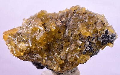 3,7 cm GEMMY BARYT GOLDENE KRISTALLE PERU GLÄNZEND TRANSLUZENT MINERAL EB86