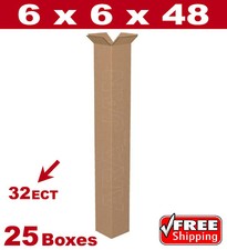 25 - 6x6x48 Cardboard Boxes Mailing Packing Shipping Box 32ECT Corrugated Carton