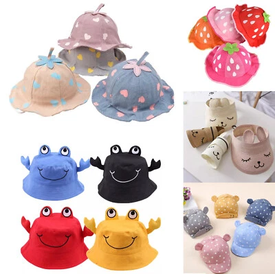 Girl Baby Summer Strawberry Cute Animal Straw Fisherman Hat UK