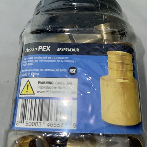 Apollo 3/4” Brass PEX-B Barb x 3/4” Female Copper Sweat Adapter 30 Pack New - 第 3/3 張圖片