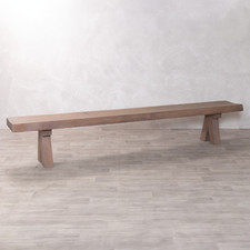 SOLID OAK DINING BENCH WITH LIVE EDGE RUSTIC STYLE DINING BENCH