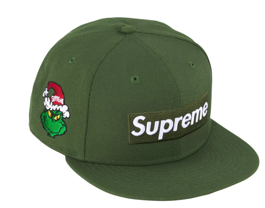 Logo Supreme Grinch Box New Era®   Olive foncée   Taille 7 1/2   FW24