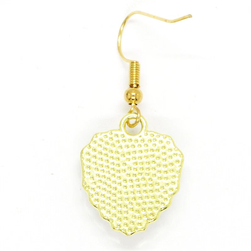 Moda Joyería Resina Púrpura Esmalte Flor en Forma de Corazón Mujeres Pendientes de Pie Foto 4 de 4