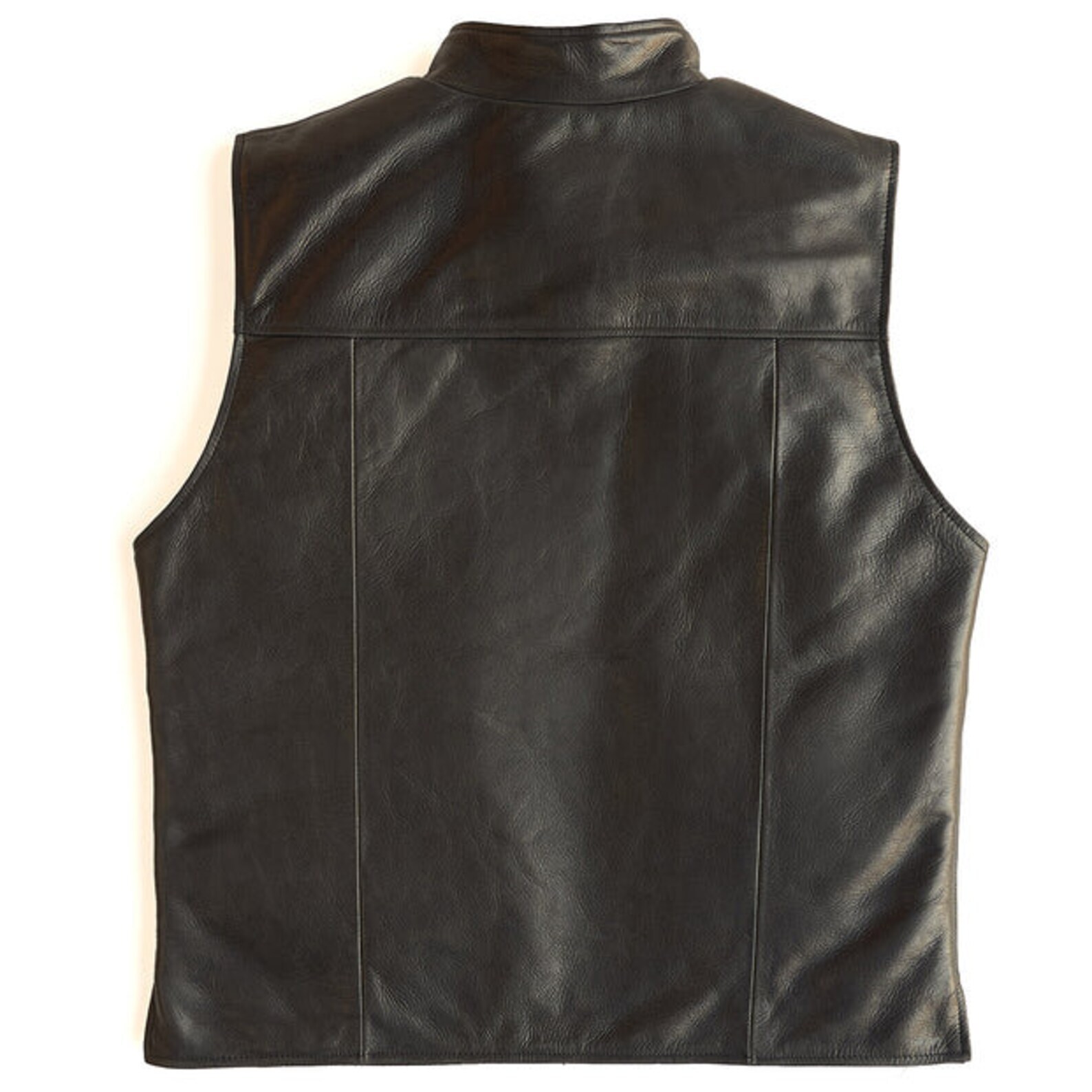 Mens New Leather vest for motorcycle. Real Soft Sheepskin Black Leather
