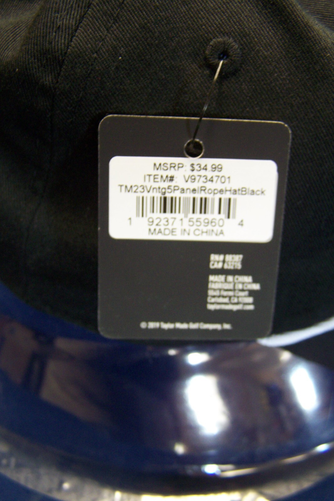 NEW TAYLORMADE ROPE 5-PANEL UNSTRUCTURED BLACK GOLF HAT OSFA     NWT