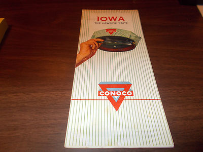 1959 Conoco IOWA Vintage Road Map