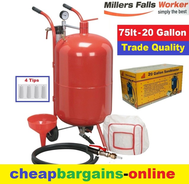 SANDBLASTING KIT 20 GALLON PORTABLE SANDBLASTER PRESSURE ABRASIVE