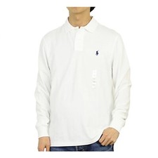 MINOR DEFECT Polo Ralph Lauren Long Sleeve Solid Polo Shirt - White - Size: M