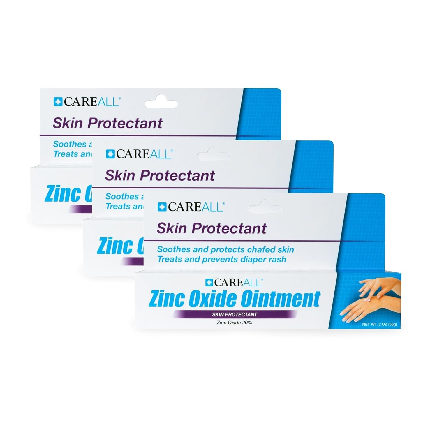 Zinc Oxide 20% Skin Protectant Barrier Ointment 2 Oz (3 Pack), Relieves, Treats
