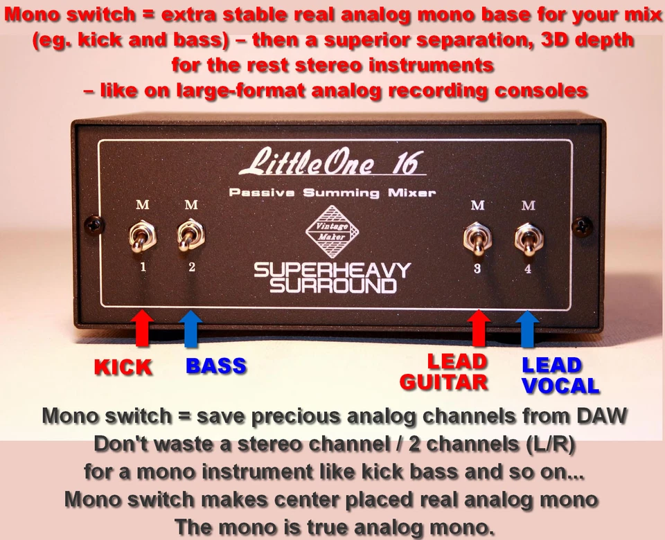 Order Your Analog Studio Summing Mixer 4-8-16-32-64 Inputs - Customize Your Box! - Image 2 of 4