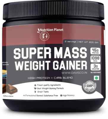 Nutrition Planet Super Mass Weight Gainer Pulver mit Vitaminen & Mineralstoff...