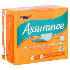 Assurance Maximum Absorbency Unisex Premium Underpad, L, 18 Count Fold Cleanly