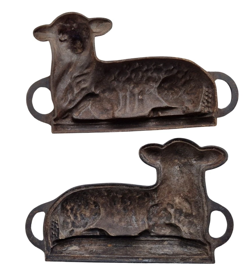 Antike Backform aus Gusseisen - Lamm / Osterlamm,  5 kg schwer    (# 17276) - Bild 3 von 3