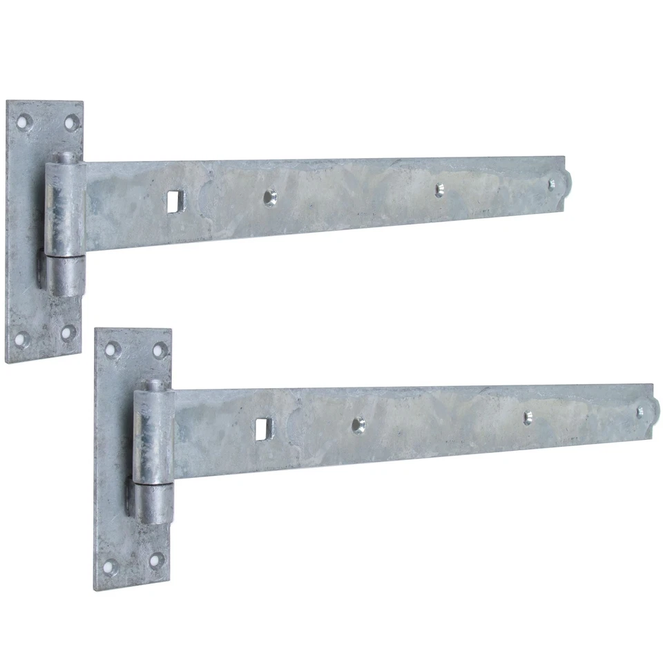 2x STRAIGHT Hook & Band Hinges 600mm/24" GALVANISED HEAVY Door Gate Shed Barn - Image 2 of 3