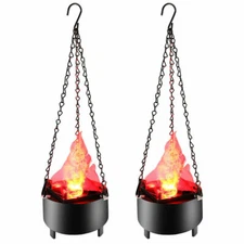 2 Pack 3W LED Artificial Fake Flame Lamp Torch Light Xmas Party Fire Pot Bowl US
