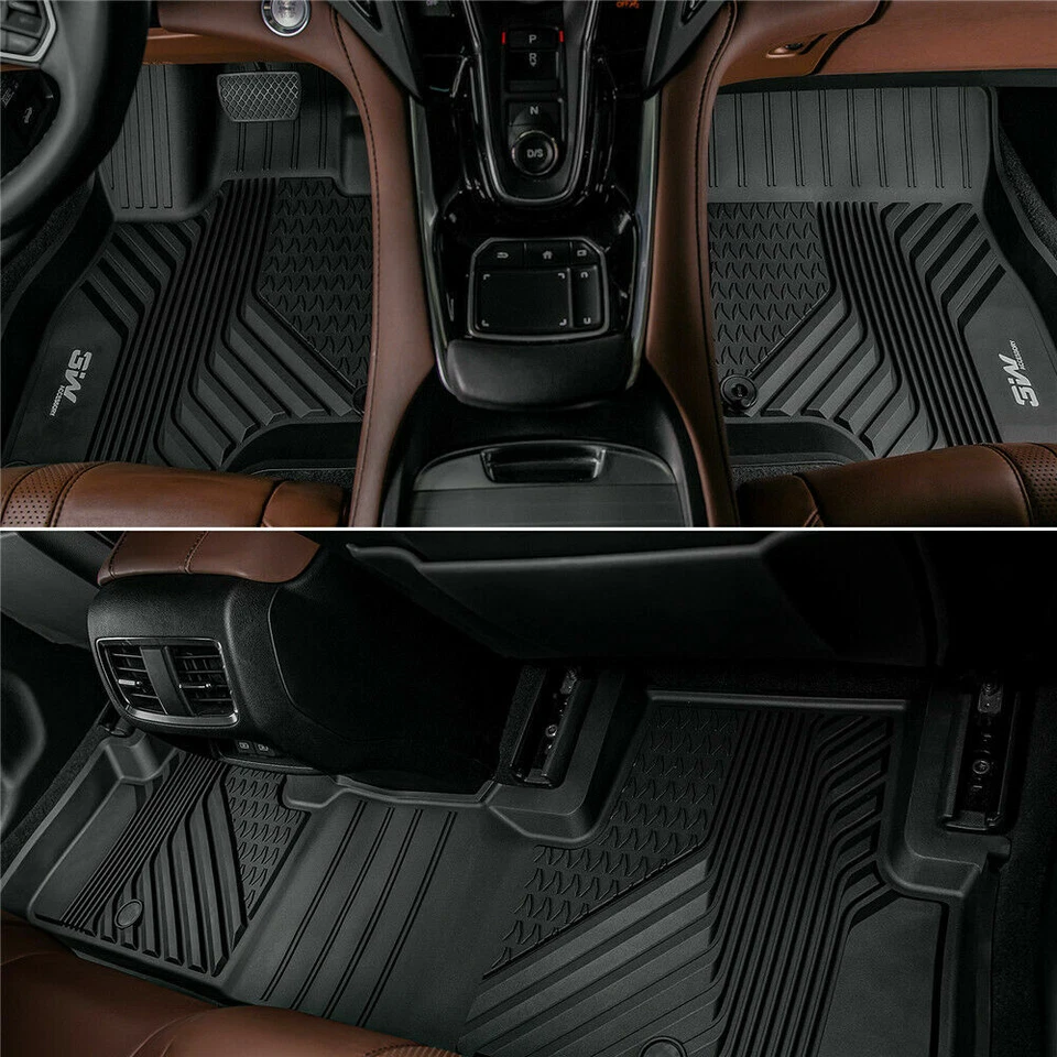 3W Floor Mats Liner Full Set for 2019-2023 Acura RDX 1st & 2nd Rows All Weather - Image 2 of 4