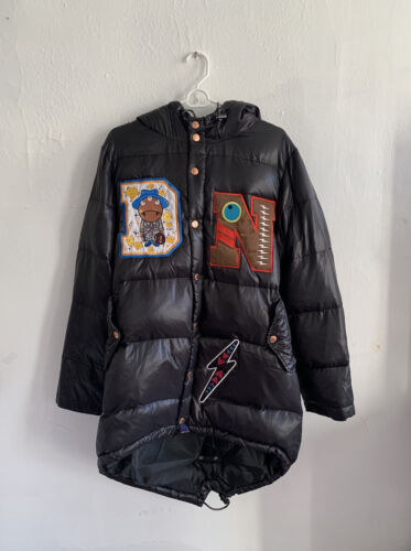 Devil Nut Black Parka Puffer Jacket ( Large ) - image 1