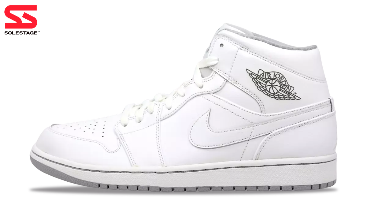 Nike Jordan 1 Mid White Wolf Grey 2015 554724 112 Men s Size 10.5