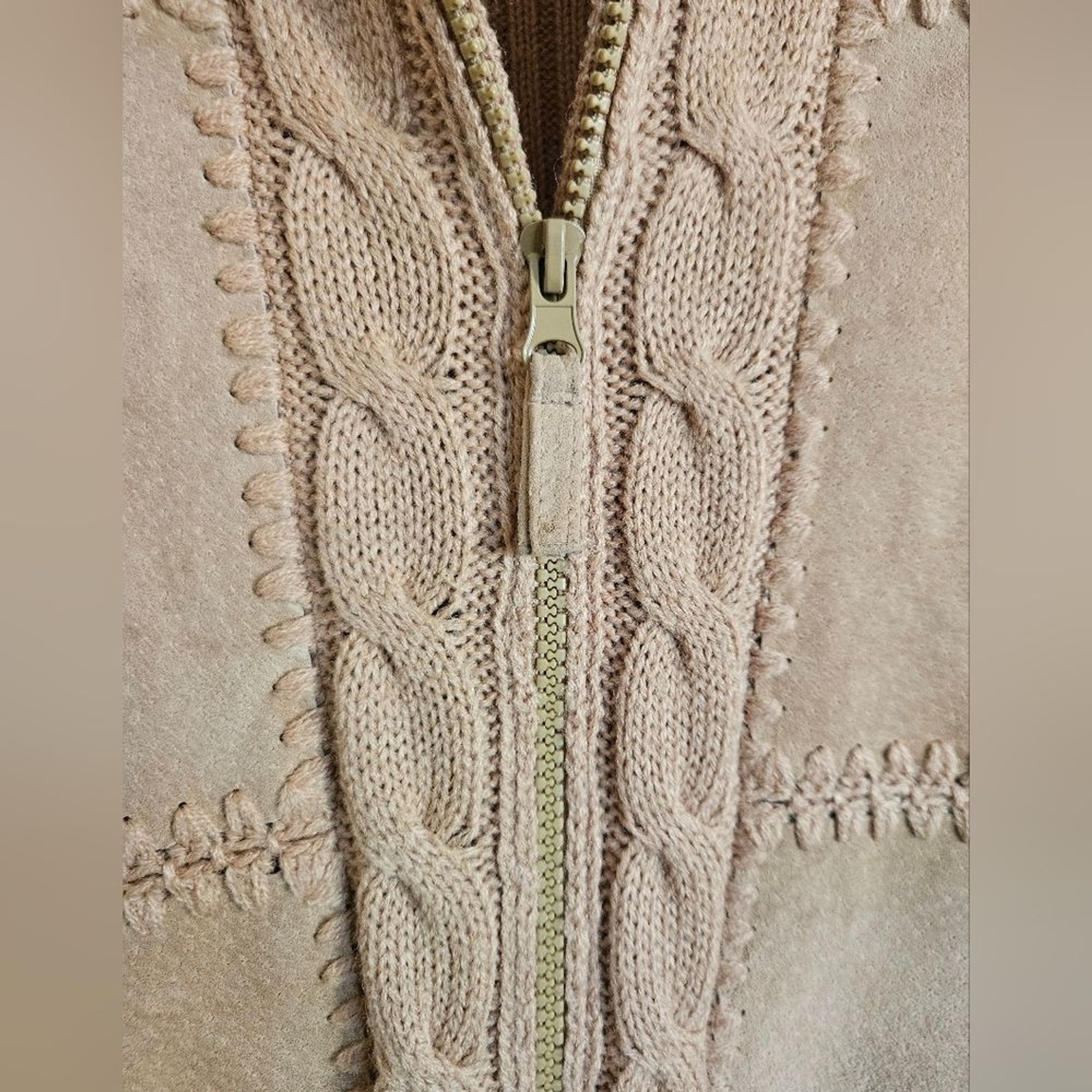 Vintage Designers Studio Patchwork Tan Suede Cabl… - image 6