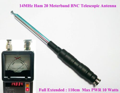 Antena telescópica compacta BNC para radioaficionados 14 MHz banda de 20 metros HF QRP - Imagen 2 de 2