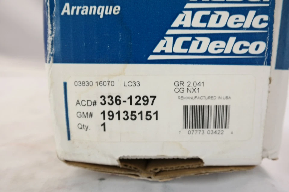 MOTOR DE ARRANQUE REMAN AUDI 80 90 4000 GM# 19135151 ACDELCO TF Foto 2 de 4