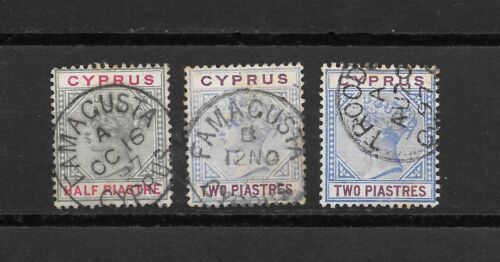 Zypern 1800 Periode QV Stempel Sammlung FAMAGUSTA A FAMAGUSTA B & TROODOS A