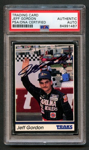 Jeff Gordon #1 signed autograph auto 1991 Traks ROOKIE NASCAR Card PSA Slabbed