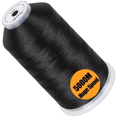 New brothread - Single Huge Spool 5000M Each Polyester 5500 yards, Black-900 