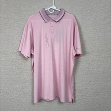 Walter Hagen Shirt Mens XXL Pink P11 Birdseye Athletic Fit Golf Polo Tulip Heath