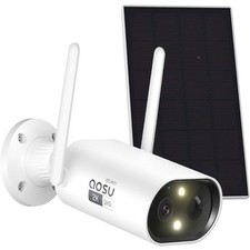 AOSU 3MP Solar Security Camera 2K QHD, Color Night Vision, 2 Way Audio