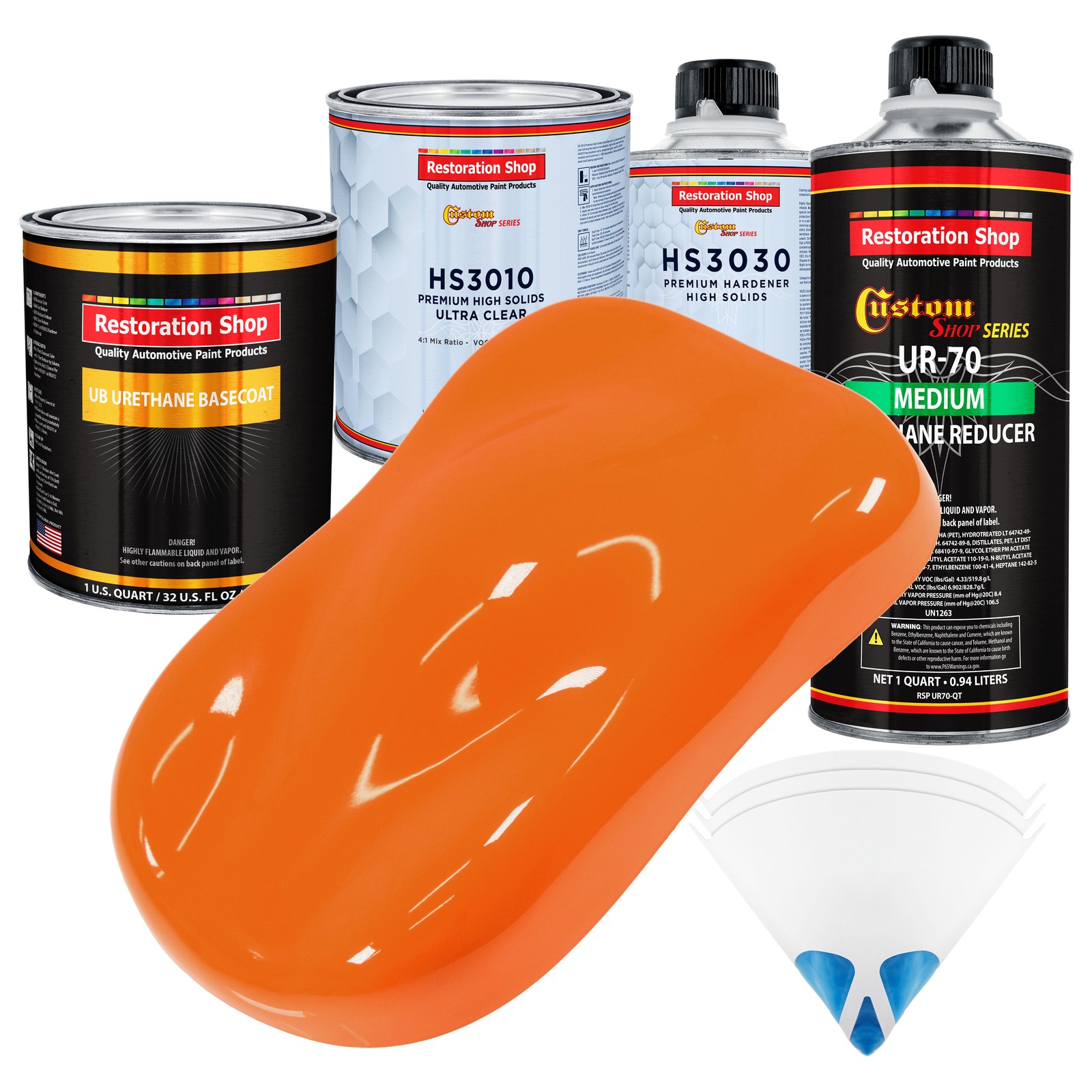 Premium California Orange Urethane Basecoat Clearcoat Auto Paint Kit