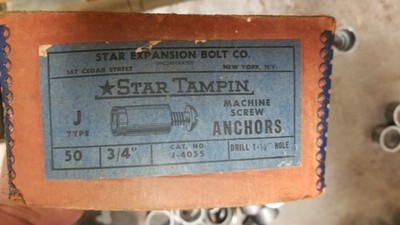 STAR 3/4''-10  J-4055 Tampin Lead Machine Screw Anchor 50 Pieces With Driver