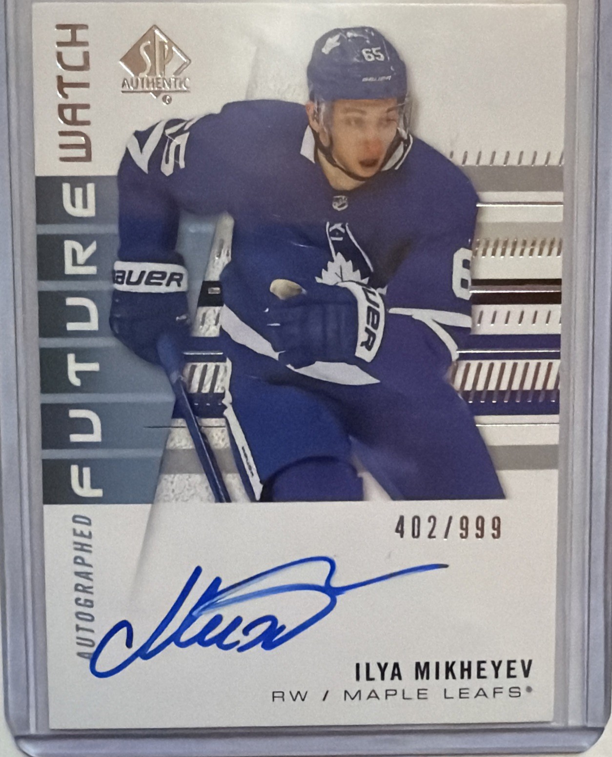 2019-20 SP Authentic Future Watch Rookies 402/999 Ilya Mikheyev #213 Auto