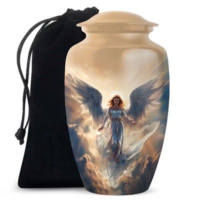 Serene Angel Memorial Urns for Human Ashes Adult Mother, Handmade Urn (10 Inch)
