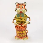 Marx Funny Tiger Wind-Up Tin Drummer Toy – Vintage 1950s