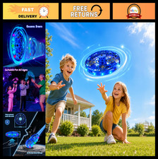 Hand Controlled Flying Orb Ball Drone, LED UFO Toy for Kids Ages 6-12, Fun Gift