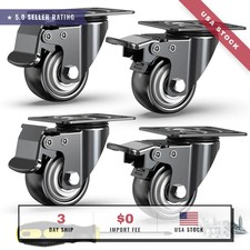 2 Inch Heavy Duty Caster Wheels Set of 4, Load Capacity 600 lbs Swivel Plate Cas